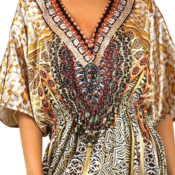 Maxi Satin Kaftan | Designer Kaftans on Sale 70% OFF Caftan Sale - Picture 4 of 5
